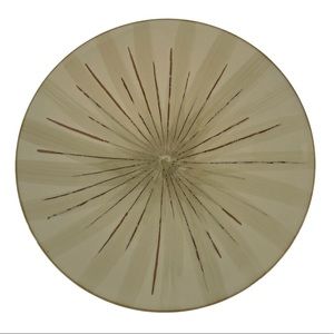 Pier 1 Sanctuary Stoneware 11” Plate Tan Sunburst Pattern Mid Century Modern